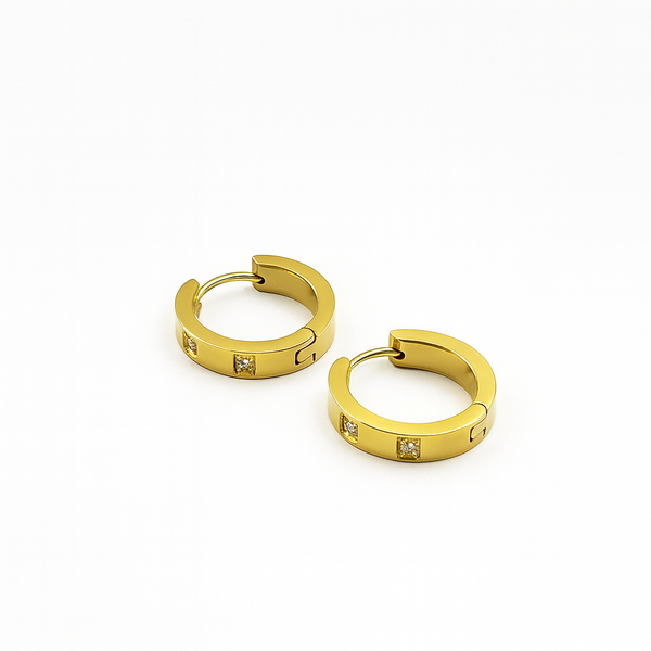 Gold spark arc earrings