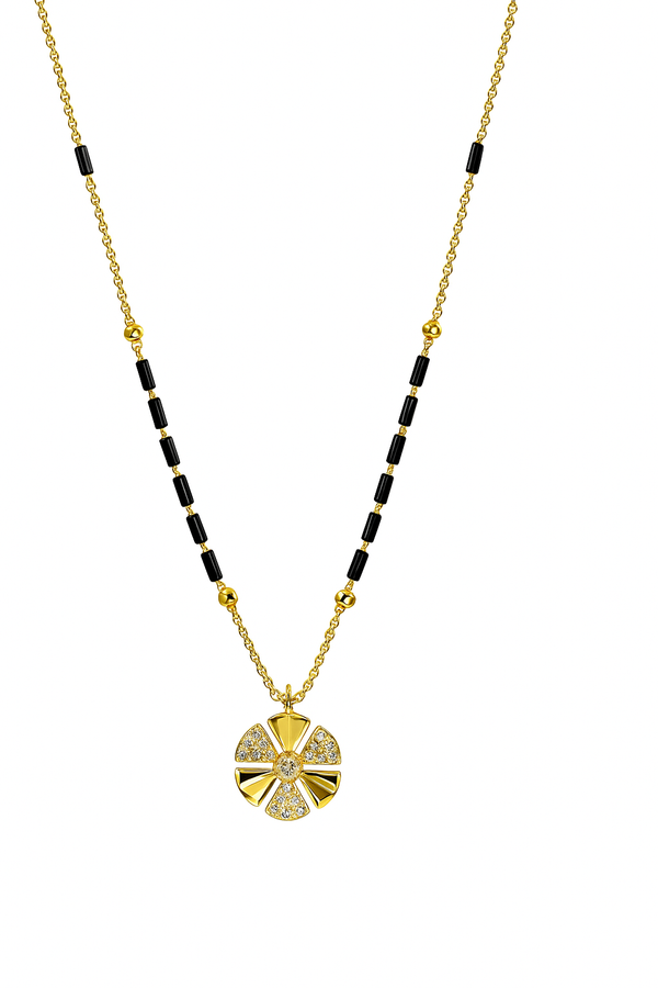 Golden flower mangalsutra