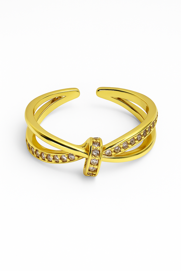 “Bound By Shine ring by Sanzorah – elegant designer ring with sparkling finish for women”
